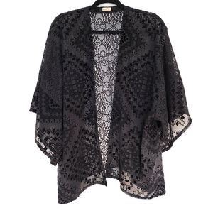 Hollister one Size black lace kimono cover up cardigan outerwear